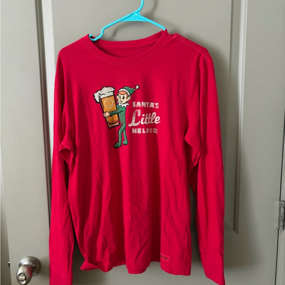 Santa's Little Helper Red Long Sleeve Tee